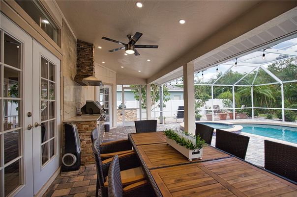 Dining room, Glass Ceilings, Interior, Pool, Recessed Lighting, Sun Room