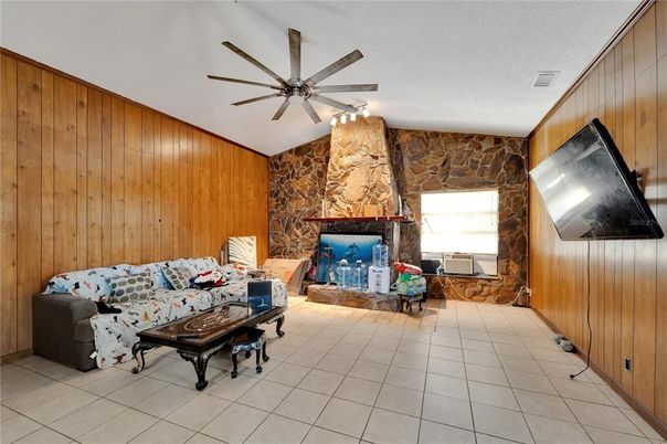 Fireplace, Interior, Living room, Stone Walls, Wooden Walls