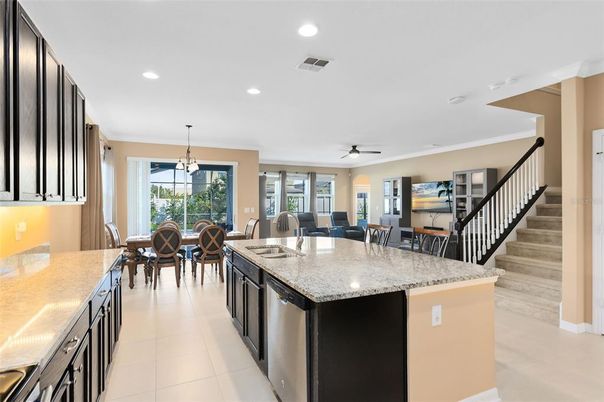 Dining room, Interior, Kitchen, Pendant Lights, Recessed Lighting