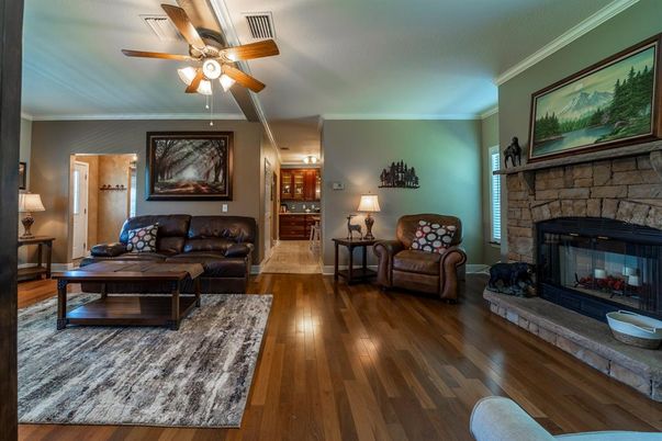 Fireplace, Interior, Living room, Wood Texture Flooring