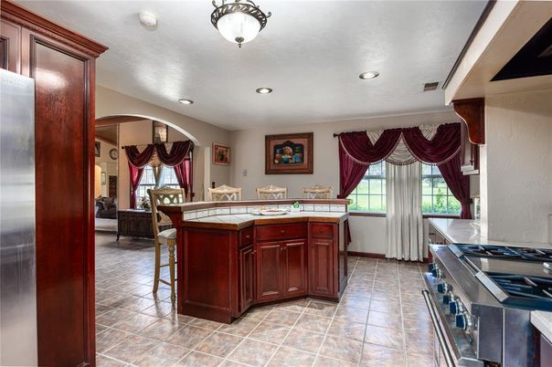 Interior, Kitchen, Recessed Lighting, Tile Countertops