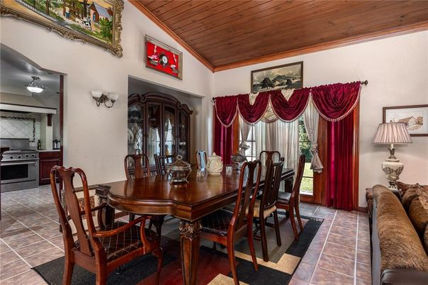 Dining room, Interior, Wooden Ceilings