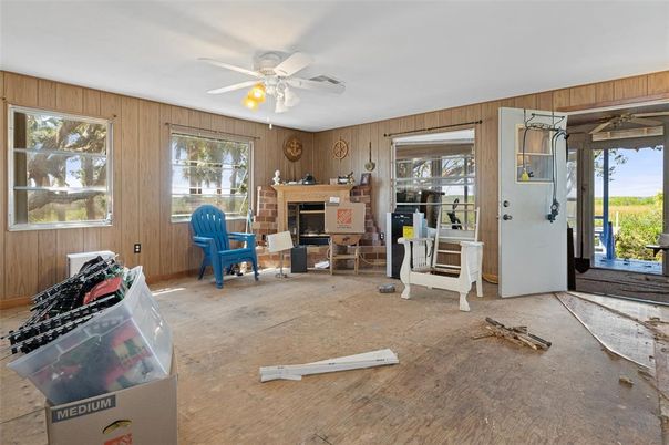 Fireplace, Interior, Wooden Walls