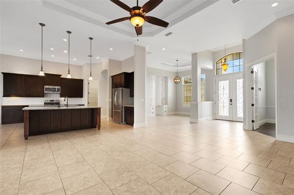 Interior, Kitchen, Pendant Lights, Recessed Lighting, Stainless Steel Appliances