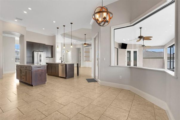 Interior, Kitchen, Pendant Lights, Recessed Lighting, Stainless Steel Appliances