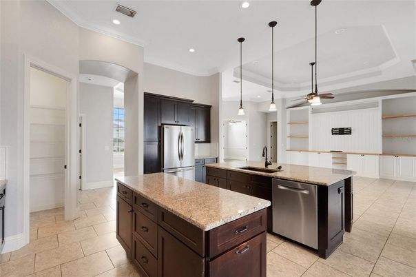 Interior, Kitchen, Pendant Lights, Recessed Lighting, Stainless Steel Appliances