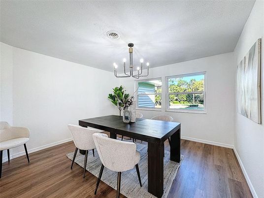 Chandelier, Dining room, Interior, Wood Texture Flooring