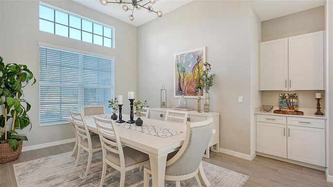 Dining room, Interior, Wood Texture Flooring