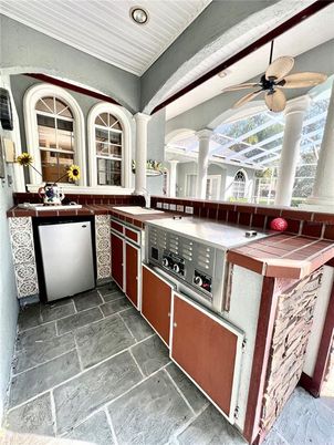 Interior, Kitchen, Recessed Lighting, Stainless Steel Appliances, Tile Countertops