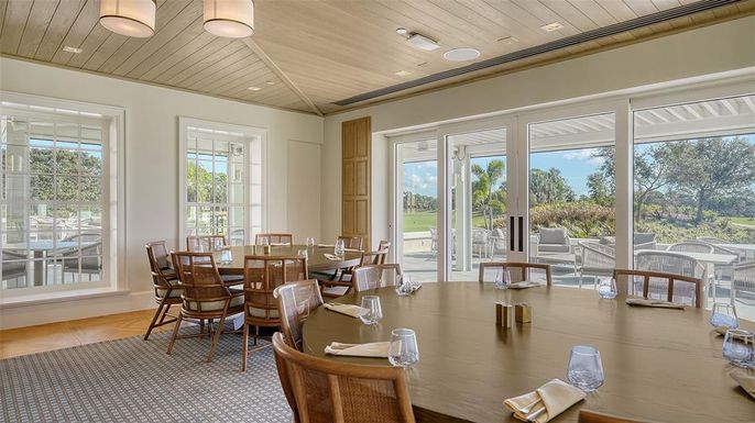 Dining room, Interior, Recessed Lighting, Wooden Ceilings