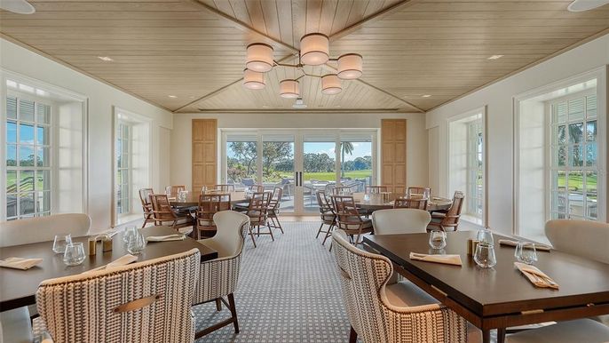 Dining room, Interior, Recessed Lighting, Wooden Ceilings