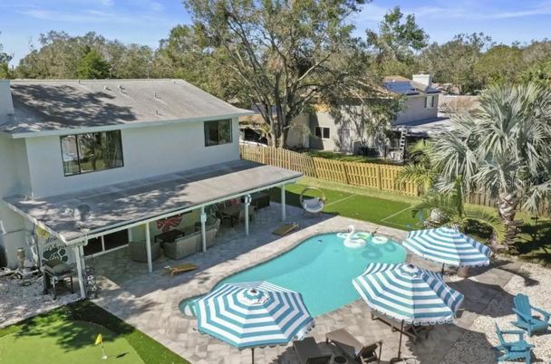 Exterior, Pool, Solar Panels