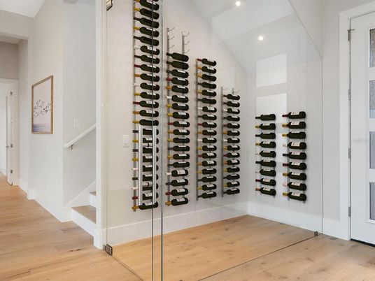 Interior, Recessed Lighting, Wine Storage, Wood Texture Flooring