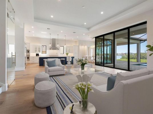 Interior, Kitchen, Living room, Pendant Lights, Recessed Lighting, Stainless Steel Appliances, Wood Texture Flooring