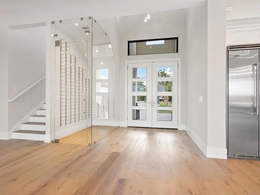 Interior, Recessed Lighting, Stainless Steel Appliances, Wood Texture Flooring