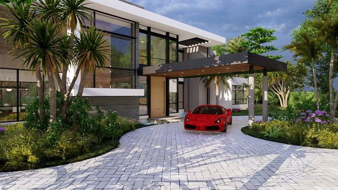 Exterior, Facade, Modern