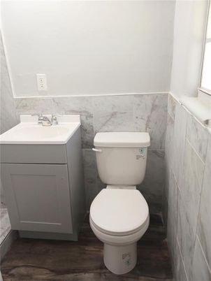 Bathroom, Interior, Marble Walls, Wood Texture Flooring