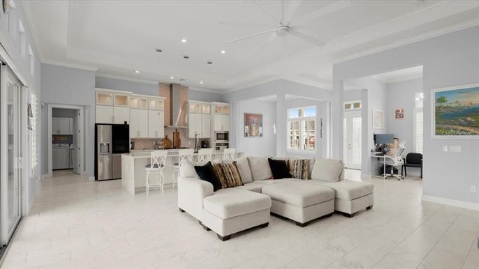 Interior, Kitchen, Living room, Recessed Lighting