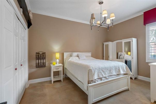 Bedroom, Chandelier, Interior