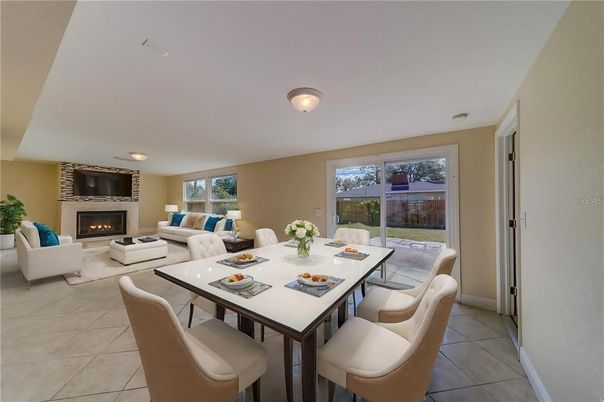 Dining room, Fireplace, Interior, Living room