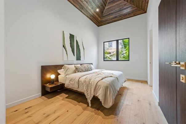 Bedroom, Interior, Wooden Ceilings, Wood Texture Flooring