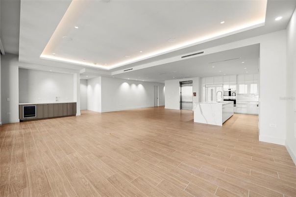 Interior, Kitchen, Recessed Lighting, Wood Texture Flooring