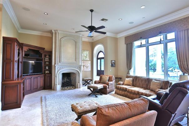 Fireplace, Interior, Living room, Recessed Lighting