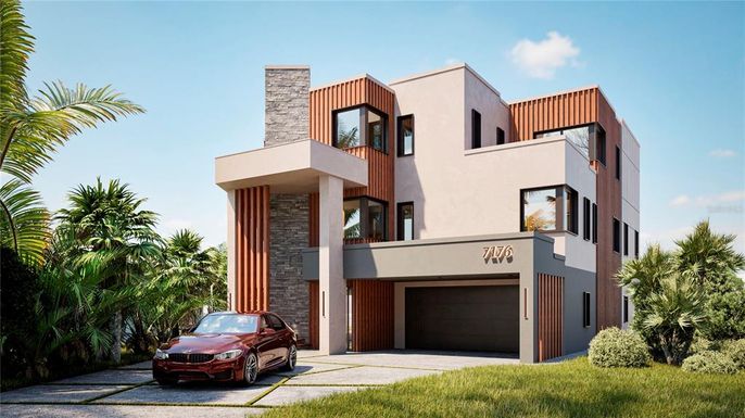 Attached, Exterior, Facade, Modern