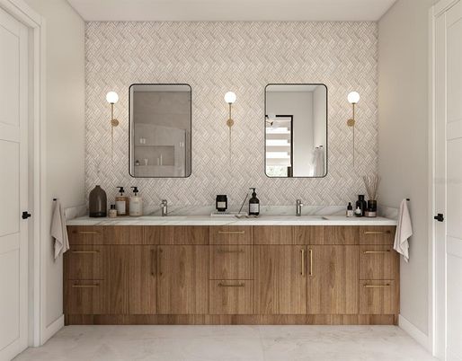 Bathroom, Dual Sink Vanities, Interior, Marble