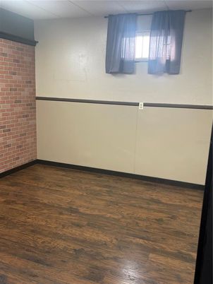 Empty room, Interior, Stone Walls, Wood Texture Flooring