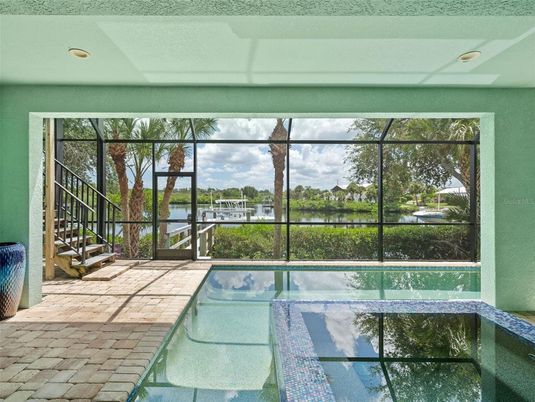 Glass Ceilings, Interior, Pool, Recessed Lighting, Sun Room, Water