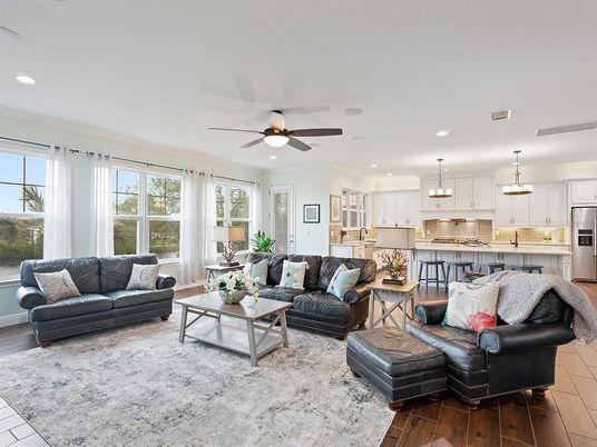 Interior, Kitchen, Living room, Pendant Lights, Recessed Lighting, Stainless Steel Appliances, Wood Texture Flooring