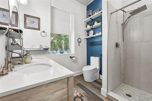 Bathroom, Interior, Wood Texture Flooring