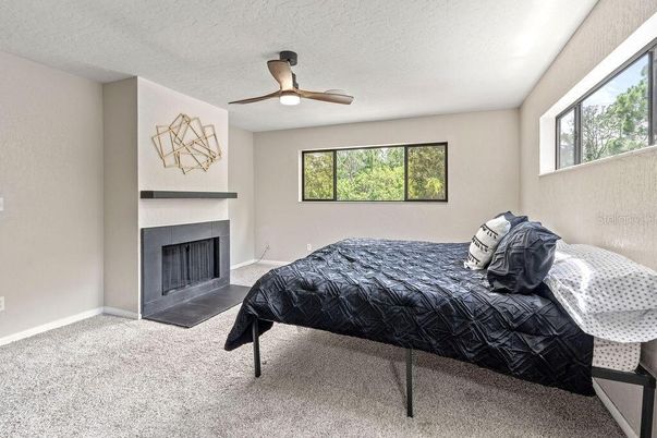 Bedroom, Fireplace, Interior