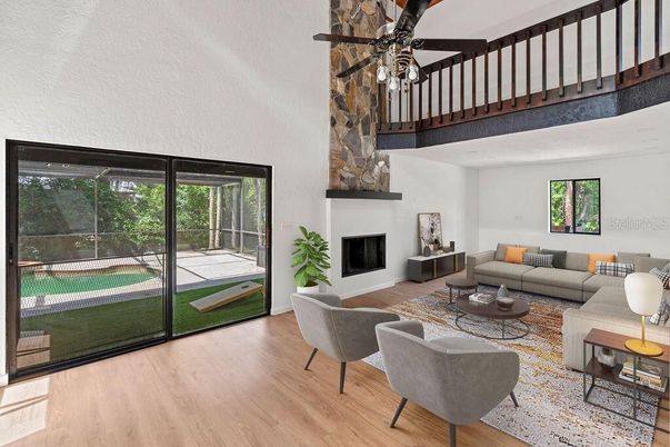 Fireplace, Interior, Living room, Wood Texture Flooring