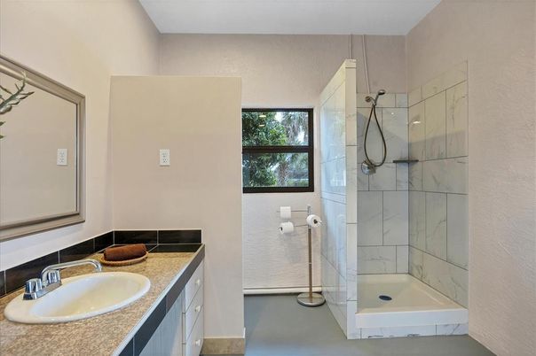 Bathroom, Glass Shower, Interior, Marble Walls
