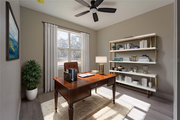 Home Office, Interior, Wood Texture Flooring