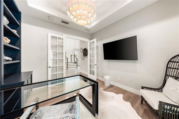 Chandelier, Interior, Wood Texture Flooring