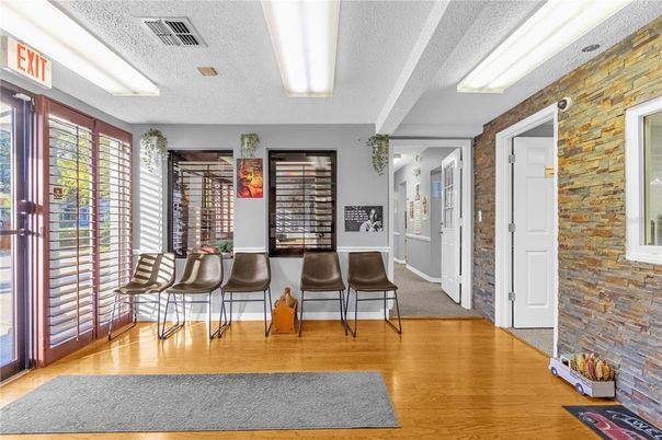 Interior, Stone Walls, Wood Texture Flooring