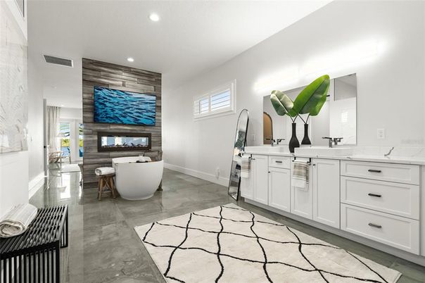 Fireplace, Interior, Recessed Lighting, Wooden Walls