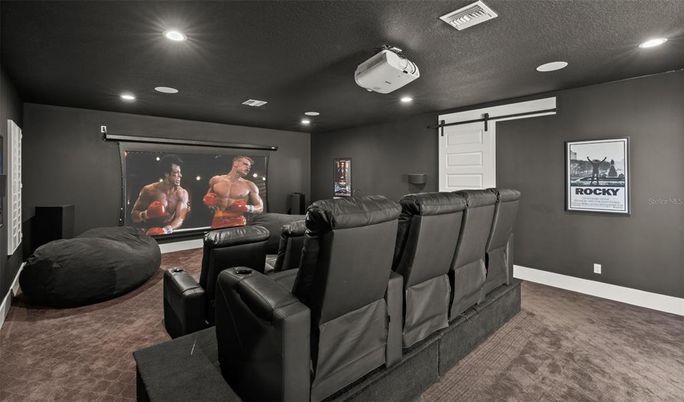 Home Theatre Room, Interior, Projection Screen, Recessed Lighting, Theatre Room