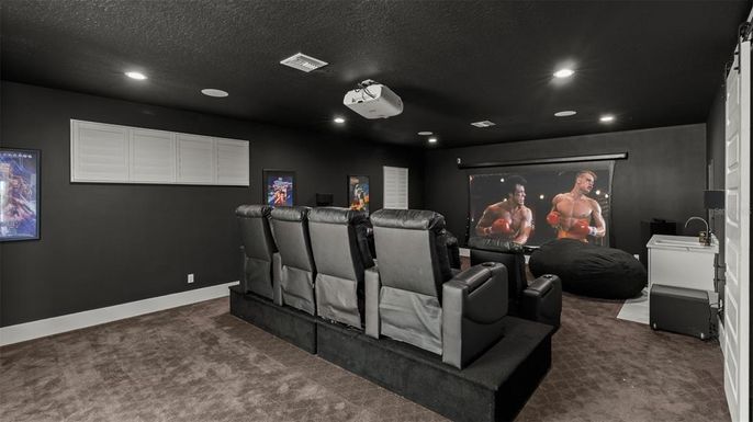 Home Theatre Room, Interior, Projection Screen, Recessed Lighting, Theatre Room