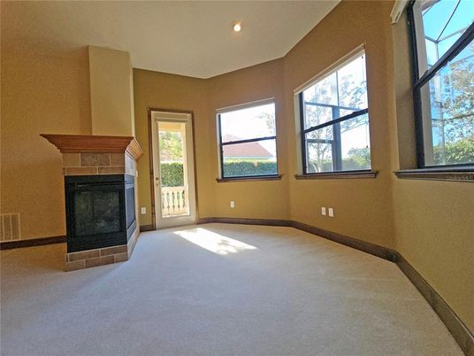 Empty room, Fireplace, Interior, Recessed Lighting