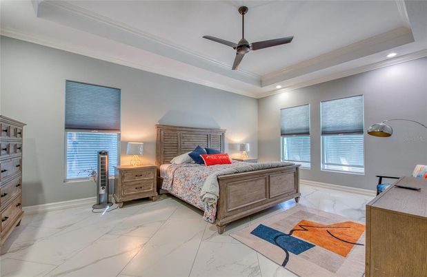 Bedroom, Interior, Marble, Recessed Lighting