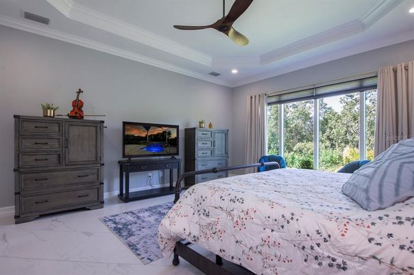 Bedroom, Interior, Marble, Recessed Lighting