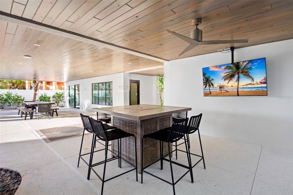 Dining room, Interior, Recessed Lighting, Wooden Ceilings
