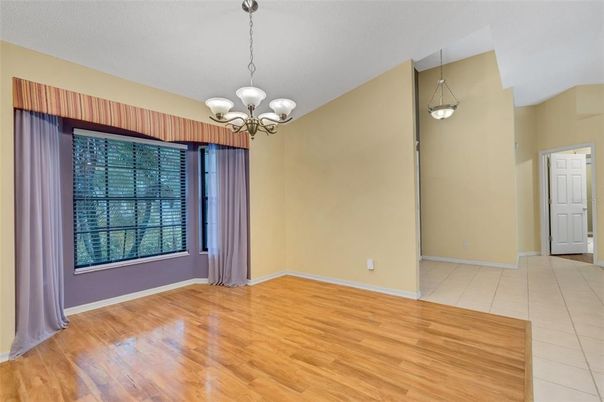 Chandelier, Empty room, Interior, Pendant Lights, Wood Texture Flooring
