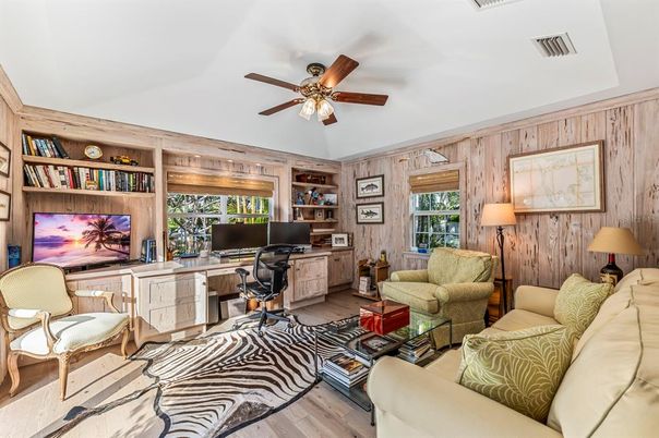 Home Office, Interior, Living room, Wood Texture Flooring, Wooden Walls
