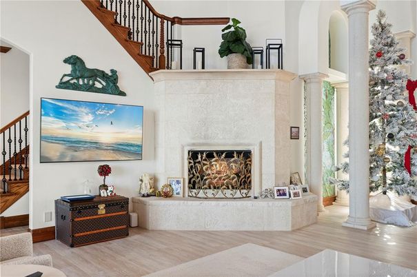 Fireplace, Interior, Wood Texture Flooring