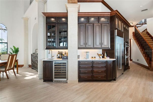 Interior, Kitchen, Recessed Lighting, Wood Texture Flooring